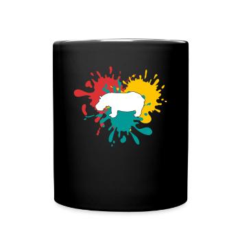 Nilpferd Silhouette - Tasse einfarbig - Schwarz - Vorne