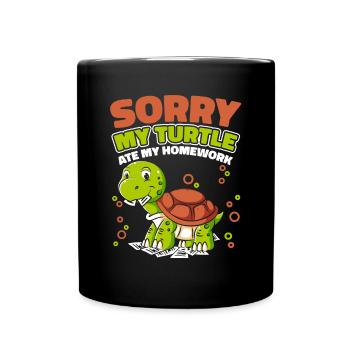 My Turtle Ate My Homework Aquatic Turtle - Full Colour Mug - black - Front
