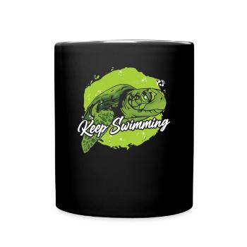 Keep Swimming Giant Tortoise Tortoise - Full Colour Mug - black - Front