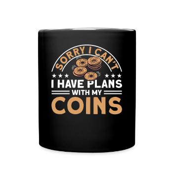 Coin Collector Numismatics Coin Collecting Coin Collection - Full Colour Mug - black - Front