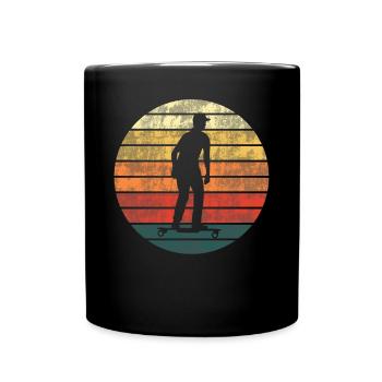 Elektro-Skateboard Skater Retro Vintage Geschenk - Tasse einfarbig - Schwarz - Vorne