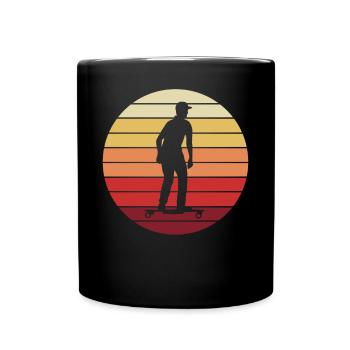 Electric Skateboard Skater Retro Vintage Gift - Full Colour Mug - black - Front