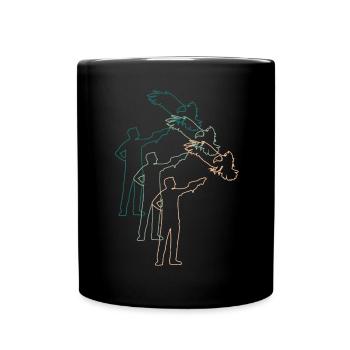 Falkner Mit Greifvogel Falknerei Retro Geschenk - Tasse einfarbig - Schwarz - Vorne