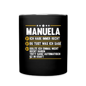 Manuela - Tasse einfarbig - Schwarz - Vorne