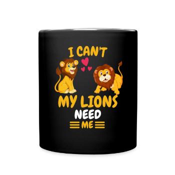 Animal Lovers Africa Safari Animal Gift Lion - Full Colour Mug - black - Front