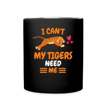Zoo Tierliebhaber Geschenk Lustiges Tiger - Tasse einfarbig - Schwarz - Vorne
