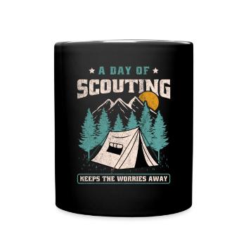 Une journée de scoutisme éloigne les soucis - Mug uni - noir - Devant