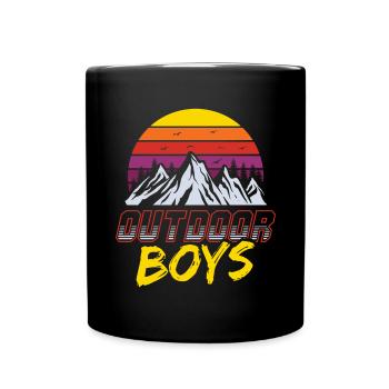 Outdoor Boys, Scout, Scout, Adventure, Nature - Full Colour Mug - black - Front
