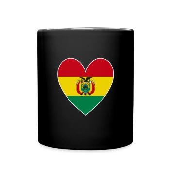 Bolivien Herz Design - Tasse einfarbig - Schwarz - Vorne