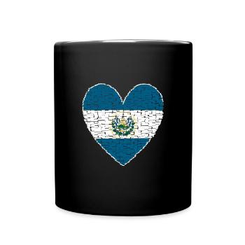 El Salvador Heart Art Design - Full Colour Mug - black - Front