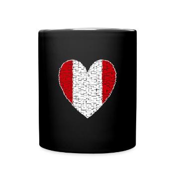 Peru Heart Art Design - Full Colour Mug - black - Front