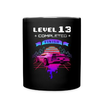 Niveau 13 terminé 13e anniversaire Retro Wave - Mug uni - noir - Devant