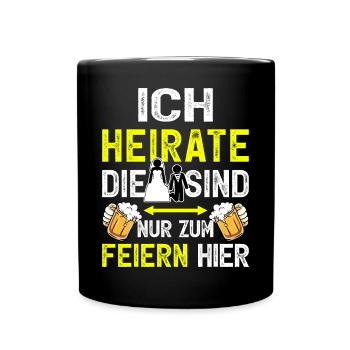 Junggesellenabschied T-Shirt Bräutigam JGA Männer - Tasse einfarbig - Schwarz - Vorne