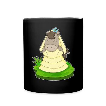 Pferd Braut Schleier Hochzeit - Tasse einfarbig - Schwarz - Vorne