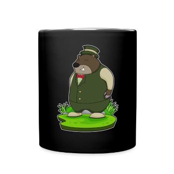 Mariage en costume de marié taupe - Mug uni - noir - Devant