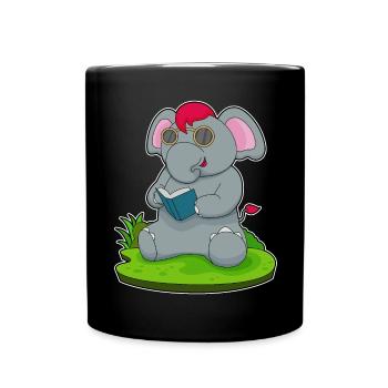 Lunettes de livres Elephant Nerd - Mug uni - noir - Devant
