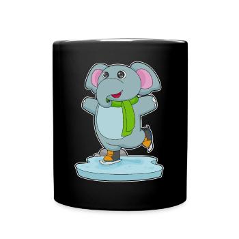 Patins à glace éléphants - Mug uni - noir - Devant