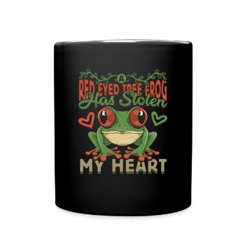 Conception de grenouille aux yeux rouges pour un chasseur de grenouilles - Mug uni - noir - Devant