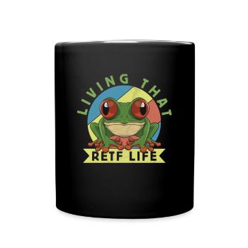 Conception de grenouille aux yeux rouges pour un chasseur de grenouilles - Mug uni - noir - Devant