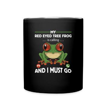 Conception de grenouille aux yeux rouges pour un chasseur de grenouilles - Mug uni - noir - Devant