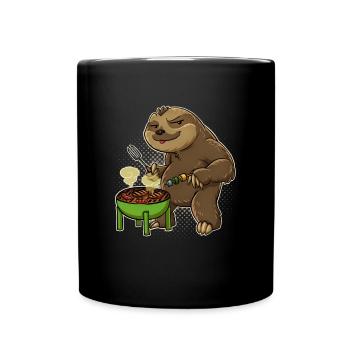 Sloth Grill King Grill Master Grill Tongs Grill - Full Colour Mug - black - Front