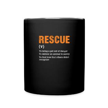 Tierrettung Tierrechte Tierliebe Haustier Geschenk - Tasse einfarbig - Schwarz - Vorne