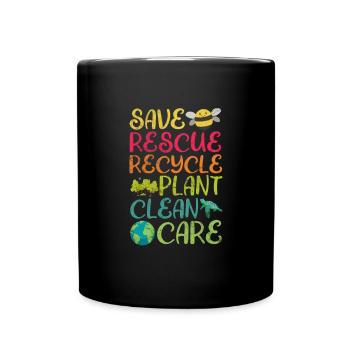 Animal Rescue Animal Rights Animal Love Pet Gift - Full Colour Mug - black - Front
