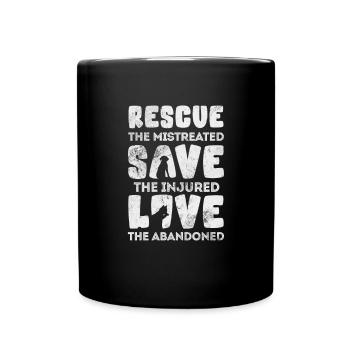 Animal Rescue Animal Rights Animal Love Pet Gift - Full Colour Mug - black - Front