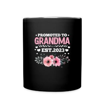 Schwangerschaft Oma Schwanger Geburt Baby Geschenk - Tasse einfarbig - Schwarz - Vorne