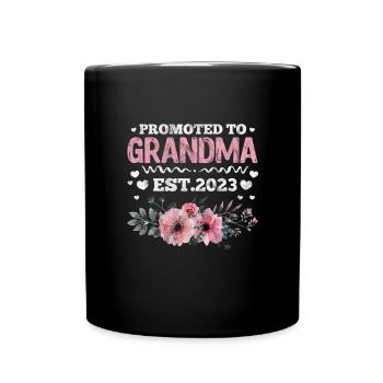 Schwangerschaft Oma - Tasse einfarbig - Schwarz - Vorne
