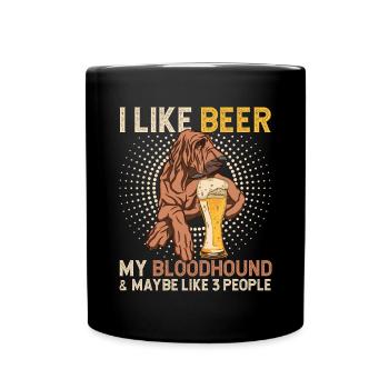 Bloodhound Hund Bluthund - Tasse einfarbig - Schwarz - Vorne