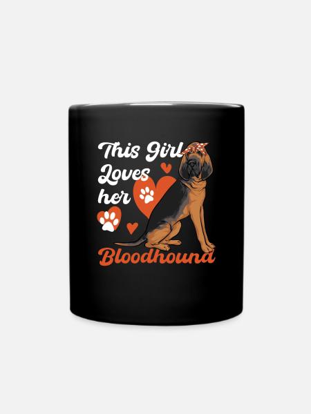 Bloodhound Hund Bluthund - Tasse einfarbig - Schwarz