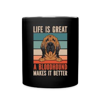 Bloodhound Hund Bluthund - Tasse einfarbig - Schwarz - Vorne