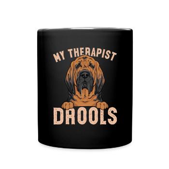 Bloodhound Hund Bluthund - Tasse einfarbig - Schwarz - Vorne