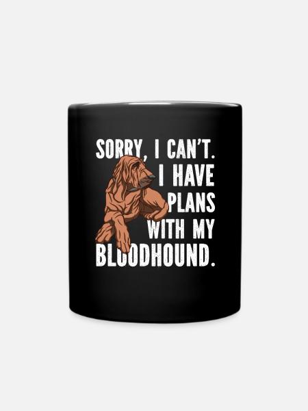 Bloodhound Hund Bluthund - Tasse einfarbig - Schwarz