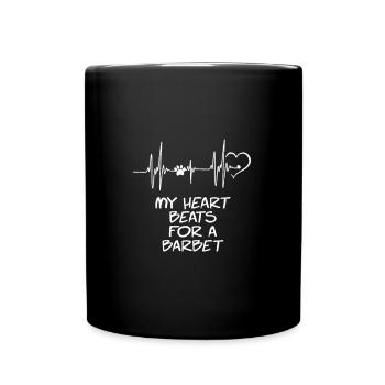 Mon cœur bat pour un Barbet - Mug uni - noir - Devant