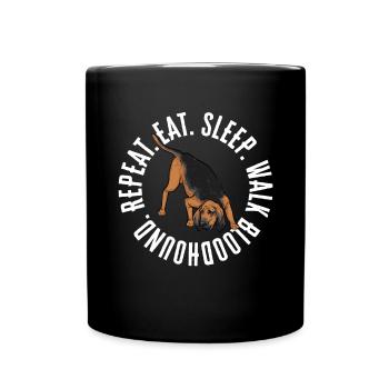 Bloodhound Hund Bluthund - Tasse einfarbig - Schwarz - Vorne