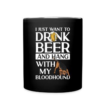 Bloodhound Hund Bluthund - Tasse einfarbig - Schwarz - Vorne