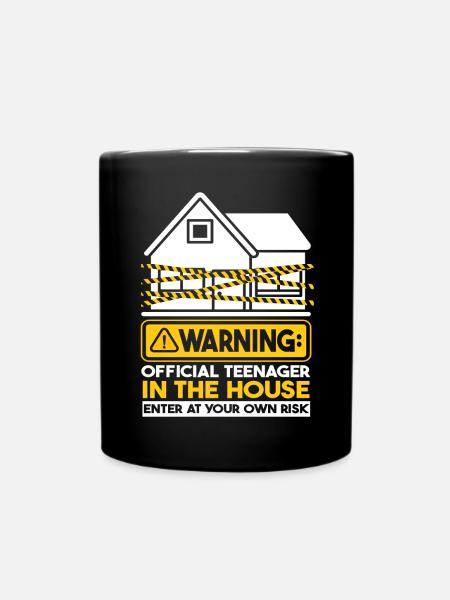 Warning Official Teenager - Full Colour Mug - black