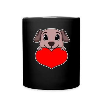 Dog Heart Love - Heart Motif - Mug uni - noir - Devant