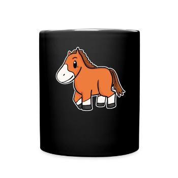 Motif de cheval - Mug uni - noir - Devant