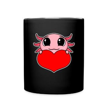 Axolotl Heart Love - Heart Motif - Mug uni - noir - Devant