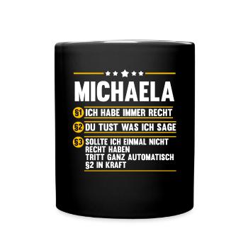 Michaela - Tasse einfarbig - Schwarz - Vorne