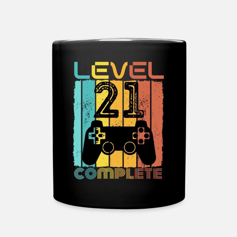 21 ans - 21e anniversaire Niveau 21 Conception complète - Mug uni - noir