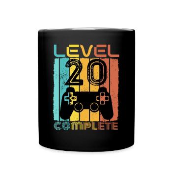 20 Jahre - 20. Geburtstag Level 20 Complete Design - Tasse einfarbig - Schwarz - Vorne
