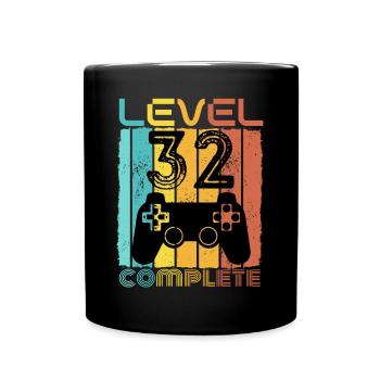 32 years - 32nd birthday Level 32 Complete Design - Full Colour Mug - black - Front