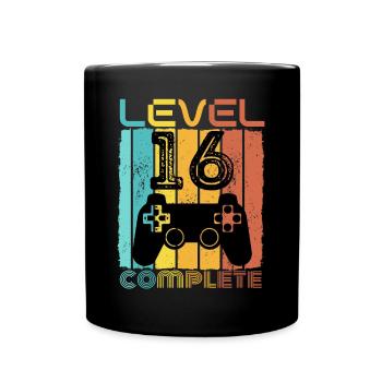 16 Jahre - 16. Geburtstag Level 16 Complete Design - Tasse einfarbig - Schwarz - Vorne