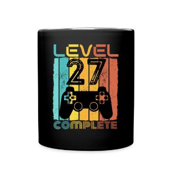 27 Jahre - 27. Geburtstag Level 27 Complete Design - Tasse einfarbig - Schwarz - Vorne
