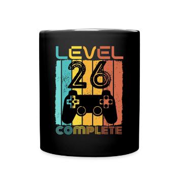 26 Jahre - 26. Geburtstag Level 26 Complete Design - Tasse einfarbig - Schwarz - Vorne