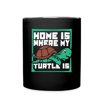 La maison est l’endroit où ma tortue est la tortue - Mug uni - noir - Devant
